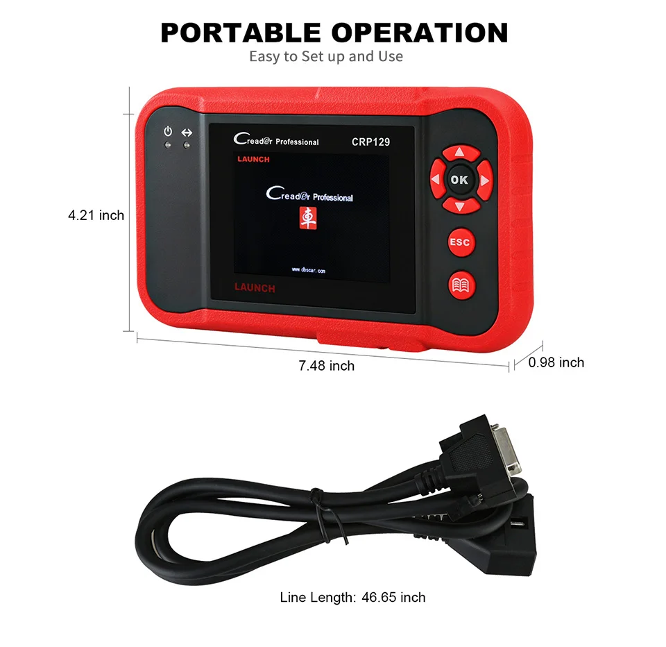Launch X431 Creader CRP129 автоматический считыватель кодов OBD2 сканер OBDII автомобильный диагностический инструмент машина Creader VII 8 ABS SRS инструменты