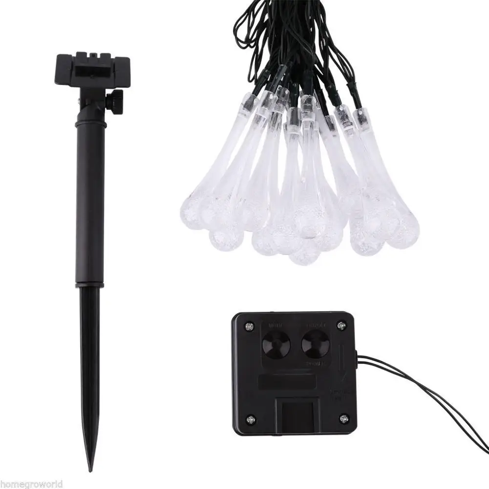 30 светодиодный 20 футов Солнечный свет капли воды гирлянды Сказочный Свадьба