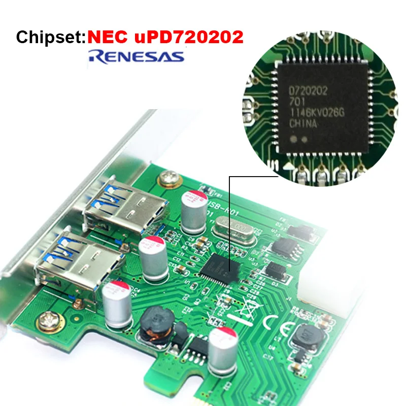 En-Labs 2 Порты PCIE PCI-e к USB 3,0 карты расширения usb-хаб контроллер сетевая карта адаптер для настольных ПК w/Molex 4 pin Мощность