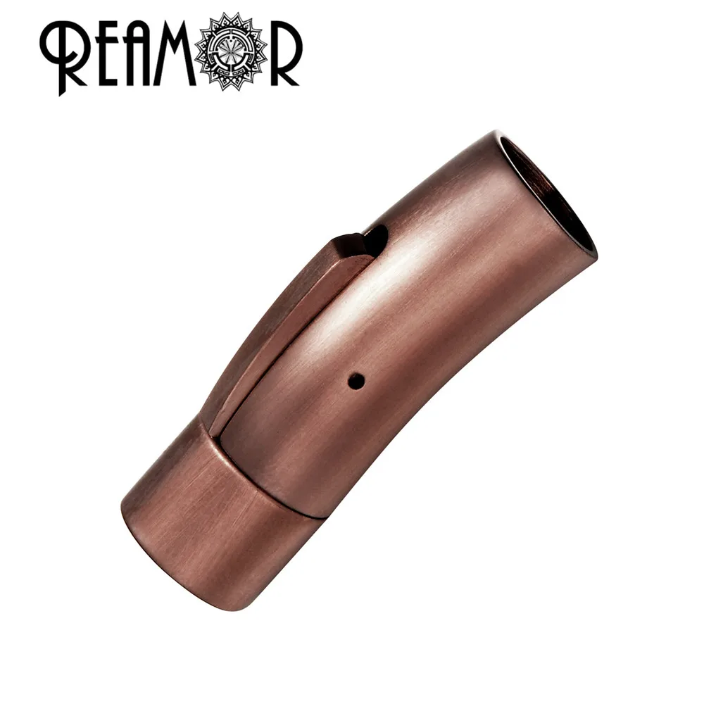Coffee REAMOR, 5 шт. в партии, размер отверстия: 4/5/6/8 мм 316L из нержавеющей стали застежки крючки Разъем с пряжкой; кожаные ботинки для женщин, браслет ювелирных изделий - Цвет: Coffee
