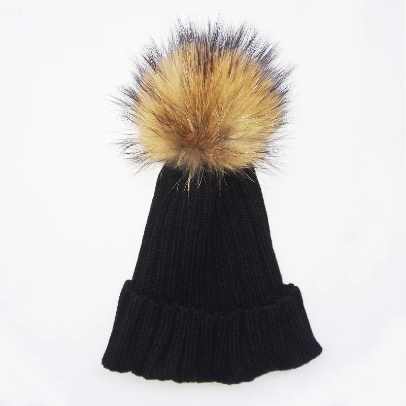 Skullies. норковая шапка для волос, вязаная шапка, зимняя теплая шапка, головной убор, двухслойная теплая кепка. шапка для волос. FX042 - Цвет: 2
