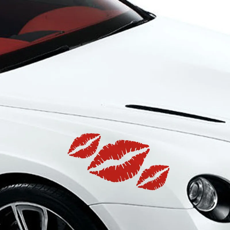 Новинка 3 штуки в виде красных губ авто Стикеры Творческий Винил Съемный