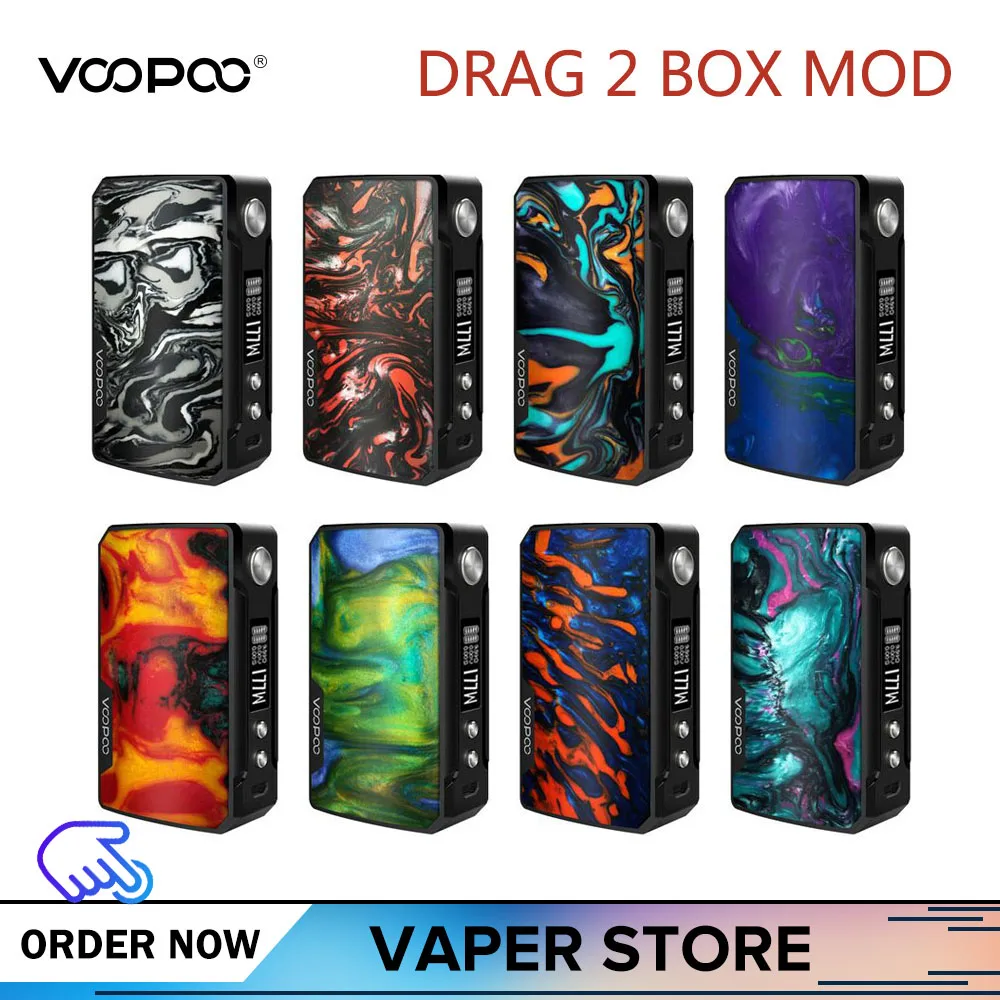 Оригинальный VOOPOO перетащите 2 поле Mod 177 W сопротивления Смола Vape электронная