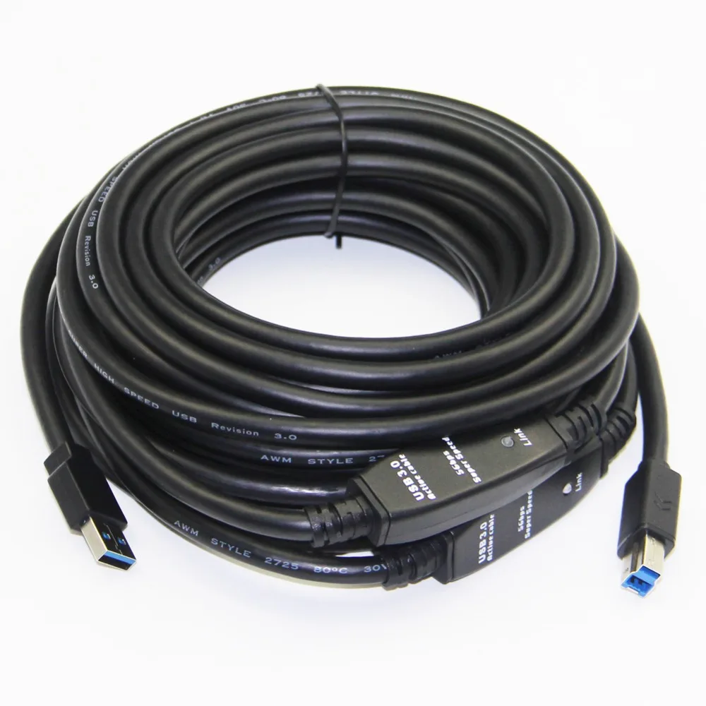 Bochara USB 3,0 кабель для принтера встроенный микросхема USB 3,0 тип A штекер USB 3,0 Тип B Мужской фольги+ Плетеный экранированный 5 м 10 м