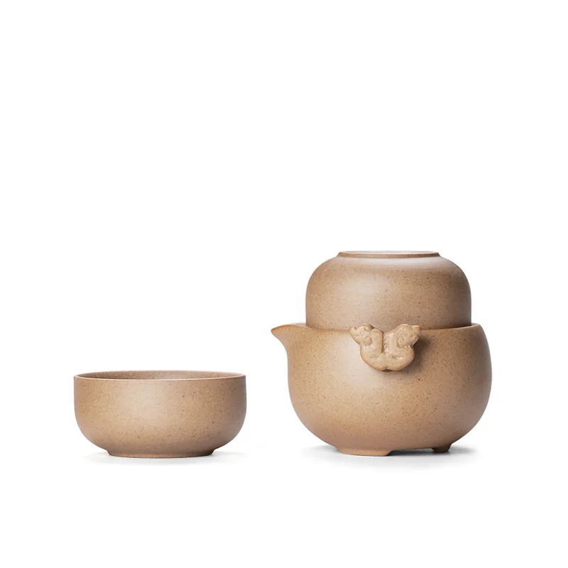 Грубая керамика быстрые чашки кунг-фу чай с горшком из двух чашек легко чайник