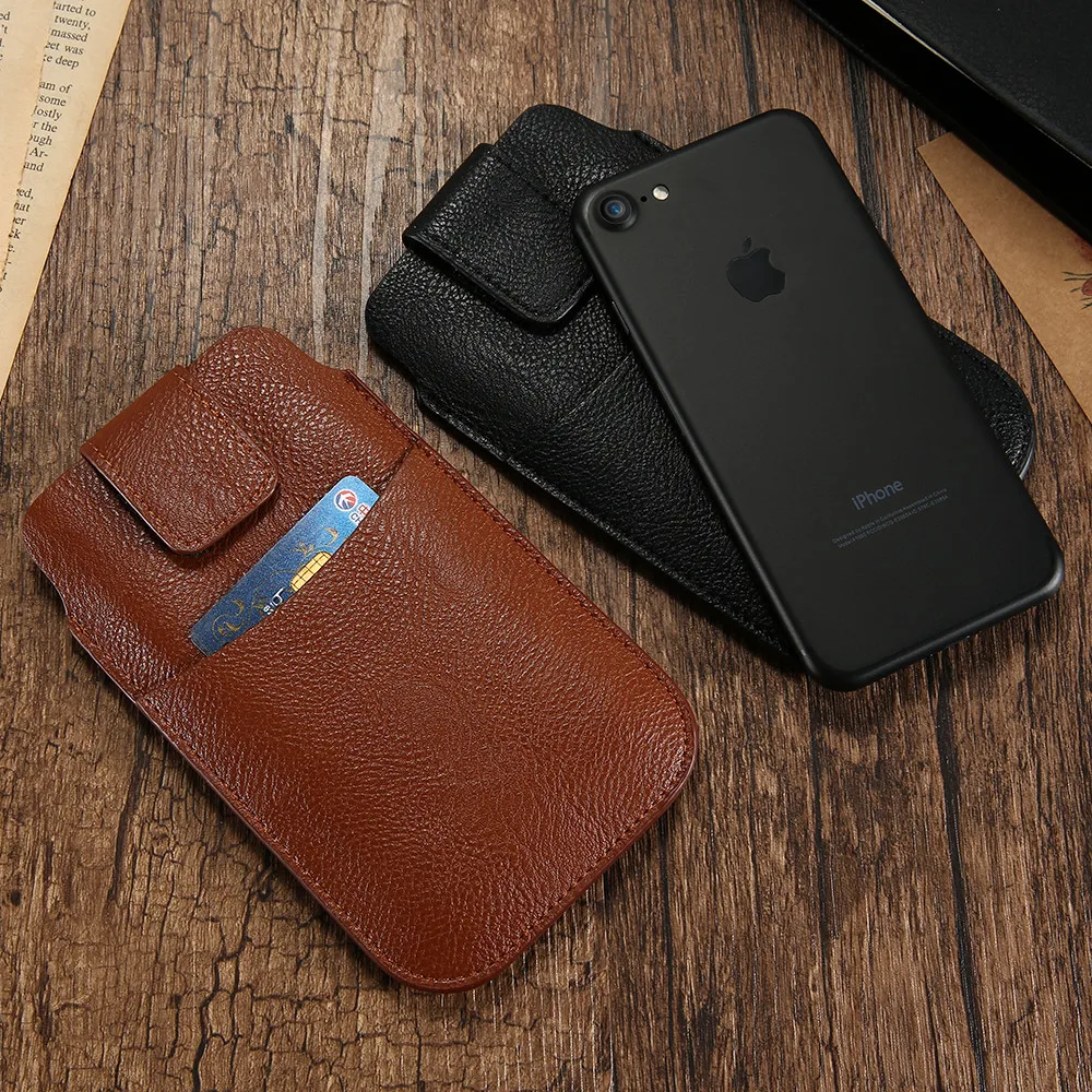 Kisscase Универсальный кожаный бумажник Зажим для ремня чехол телефона iPhone 5 5S 6 S плюс