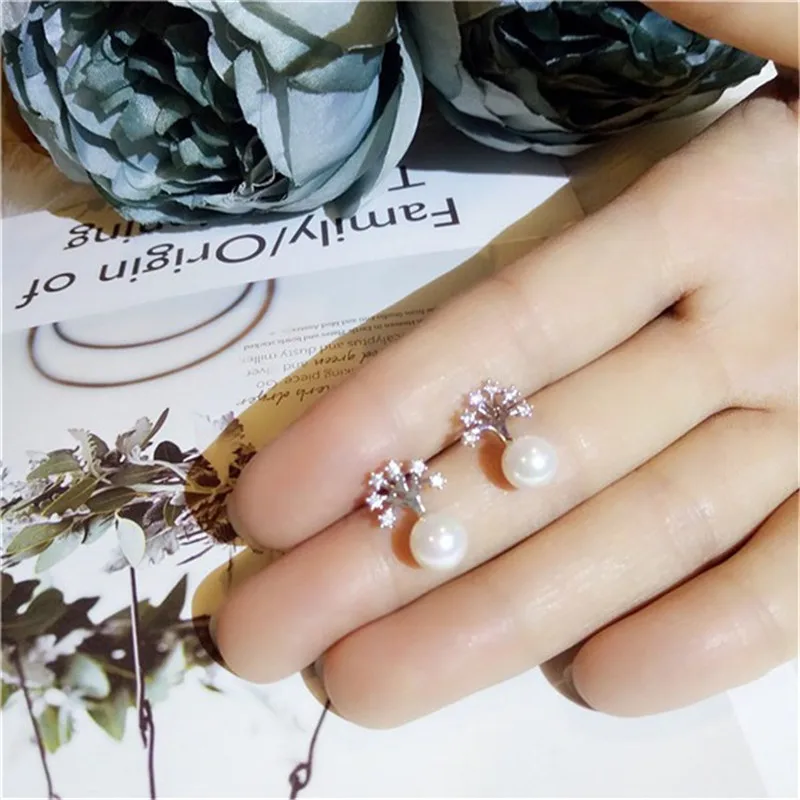 Серьги-капли для женщин, белые, 5-10 мм, раковина, Пресноводный Жемчуг, 925 пробы, серебро, темперамент, серьги-капли, кубический цирконий, хорошее ювелирное изделие