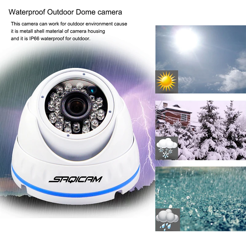 Saqicam 4CH 1080P Водонепроницаемая система CCTV камера 2 шт крытые наружные купольные
