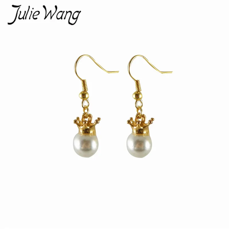 Julie Wang 1 пар/упак. золотые + молочно белые ABS цинковый сплав имитация жемчуга Корона