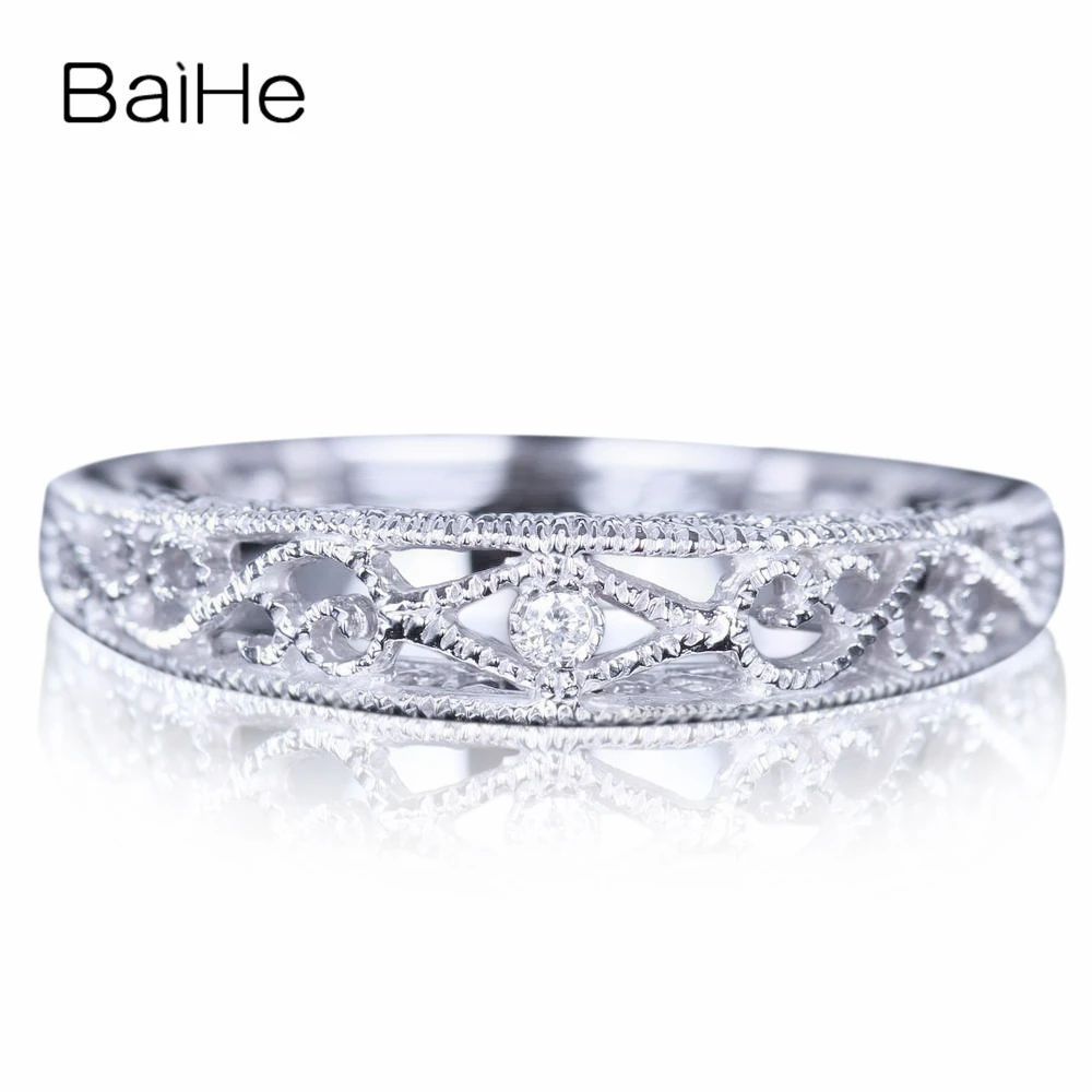 BAIHE Sterling Silver 925 0.005CT H/SI Natural Diamond Wedding Engagement Gift Vintage Trendy Fine Jewelry кольца кольцo anillos
