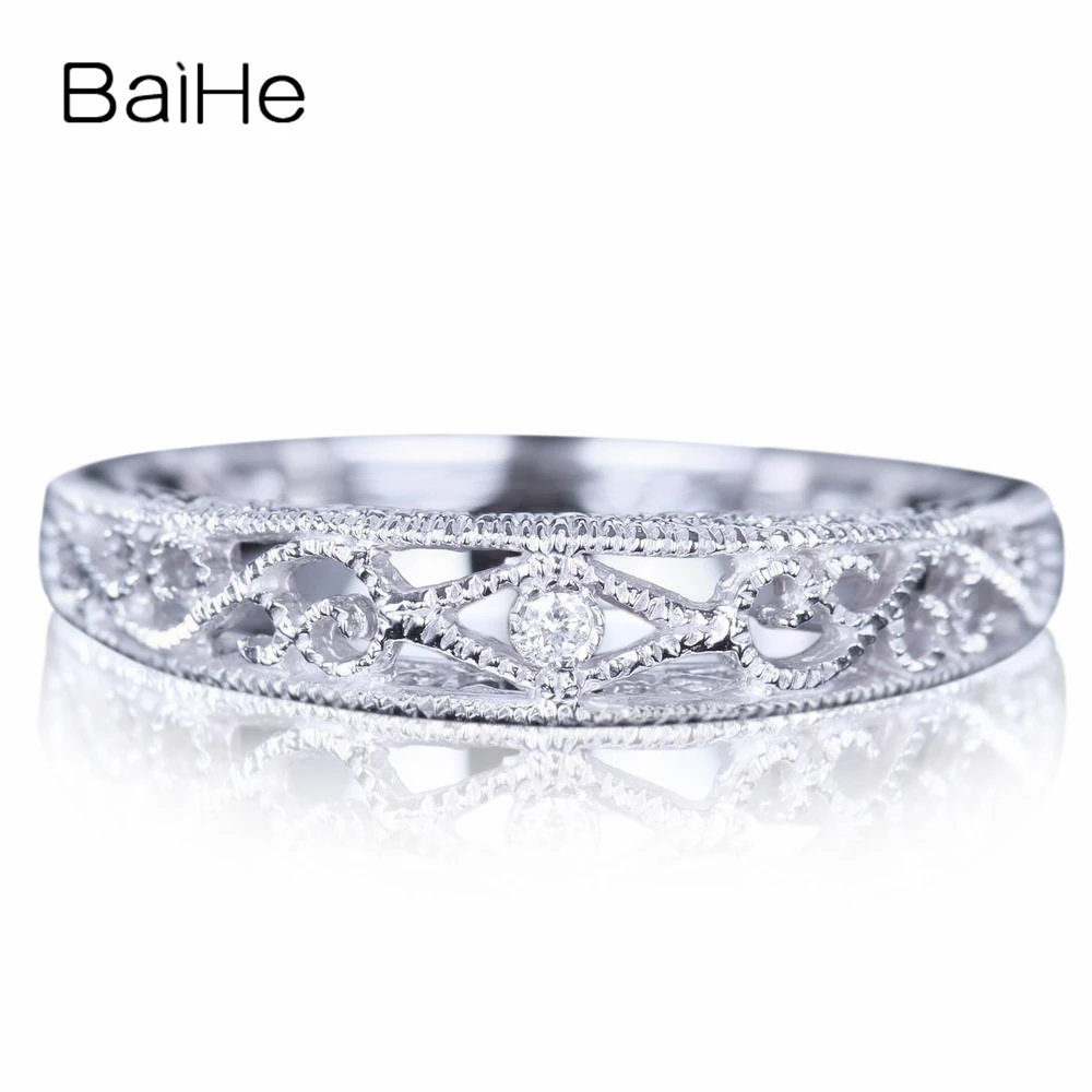 BAIHE стерлингового серебра 925 0.005CT H/SI круглый сверкающий Природные Алмазы