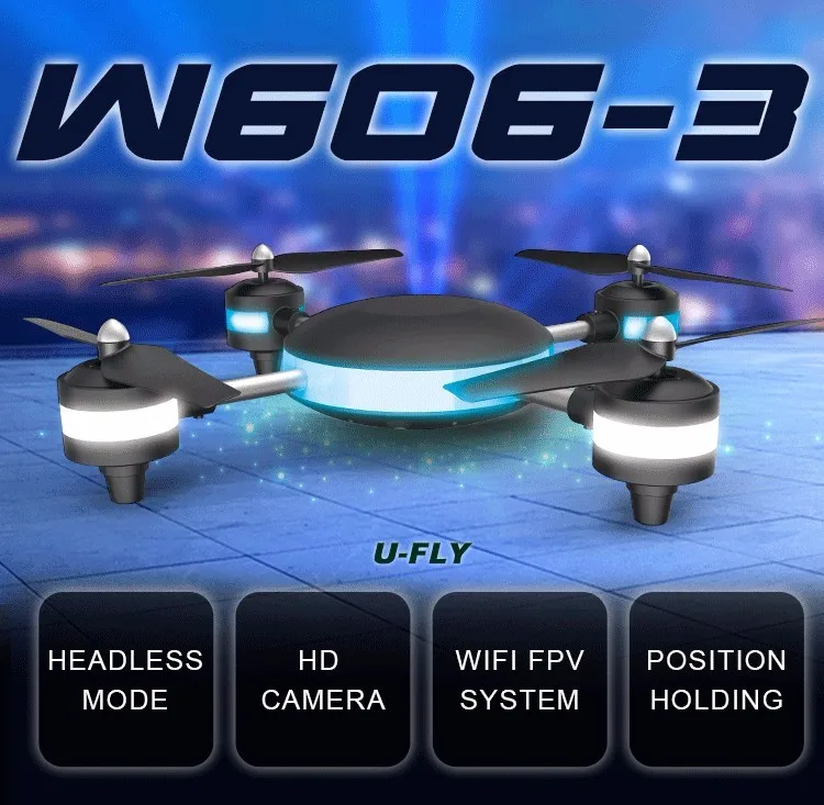 Удержания высоты U FLY W606 3 4CH 2 4G 5 8G FPV Квадрокоптер с дистанционным управлением 0 MP