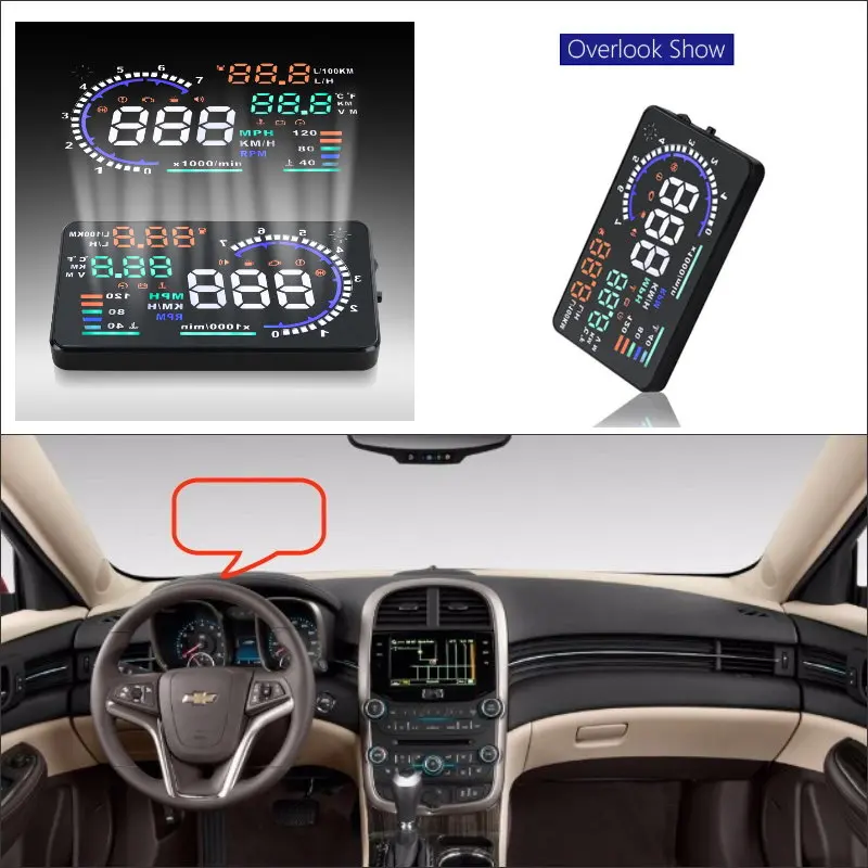 Автомобильный проектор на лобовое стекло для Chevrolet Malibu/Silverado 2010 2019 OBD2 HUD|up display|head up