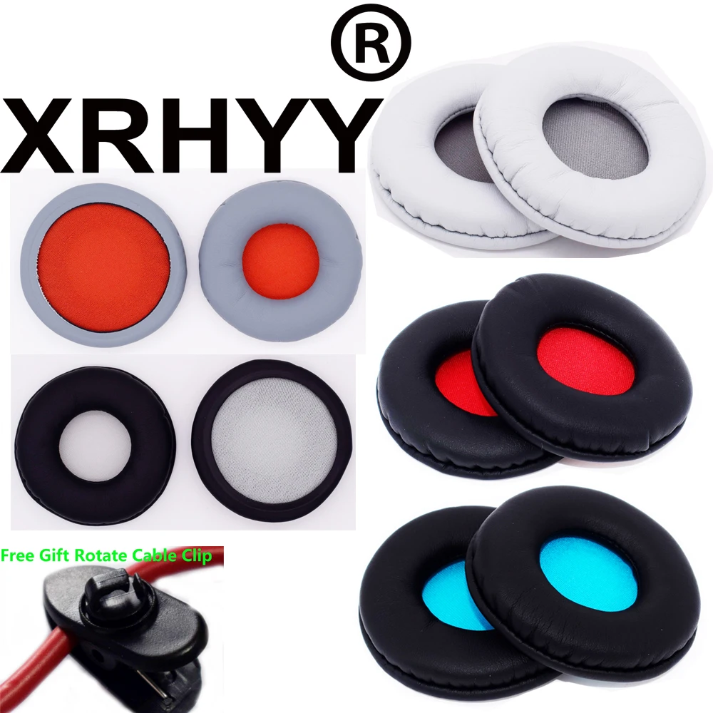 XRHYY многоцветные сменные амбушюры для наушников sony MDR-ZX600+ свободное вращение зажим для кабеля