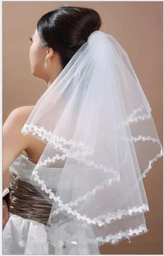 2019 Tulle Appliques Bridal Veil One Layer White ivory Hair Accessories Short Cheap Bride's Wedding | Свадьбы и торжества