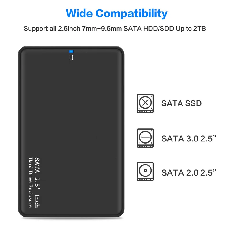 2 5 дюйма USB 3 0 SATA HDD Box жесткий диск Внешний корпус черный чехол |