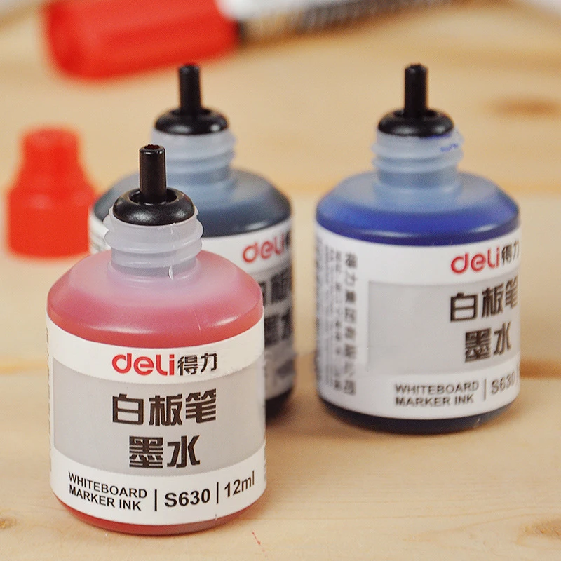 Deli 12 мл Красная канцелярская белая доска маркер чернила для ручек заправки|pen ink