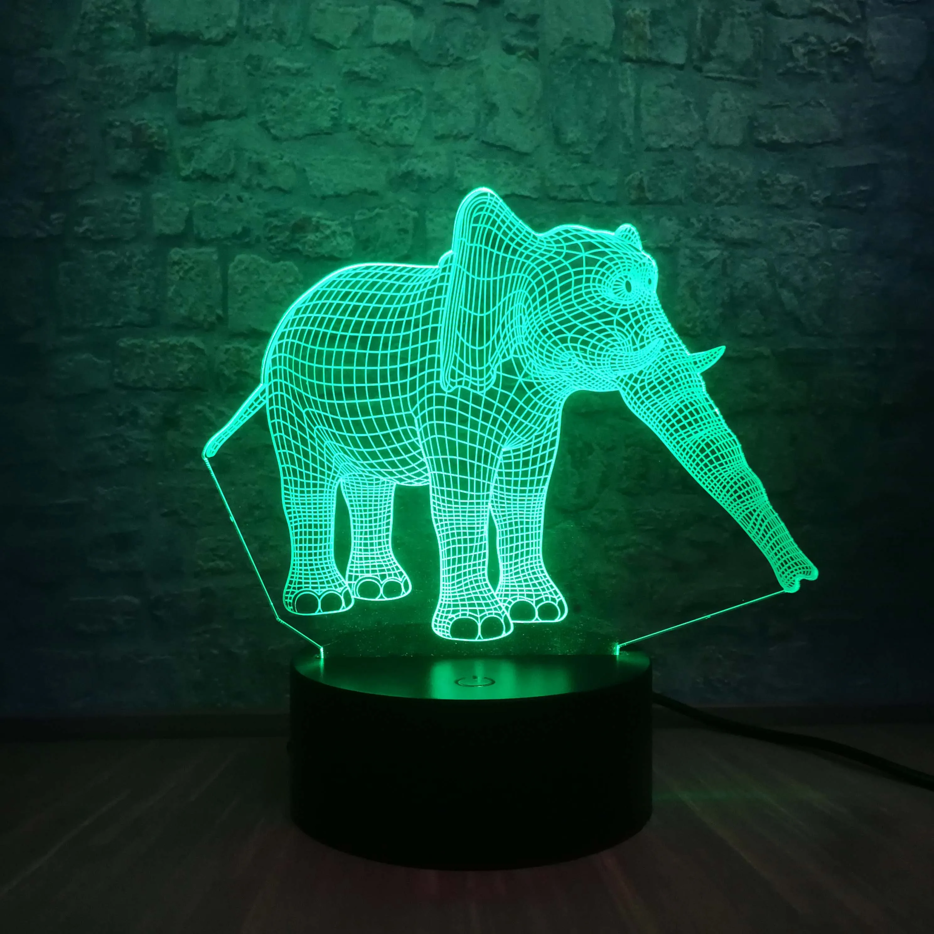 3D Таиланд Слон USB Иллюзия Светодиодная лампа в виде животных ночник Светильник