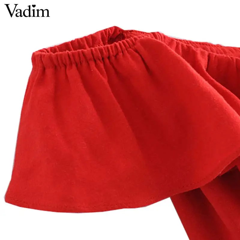 Vadim милый женский красный с вырезом лодочкой мини платье бантом на талии молнии