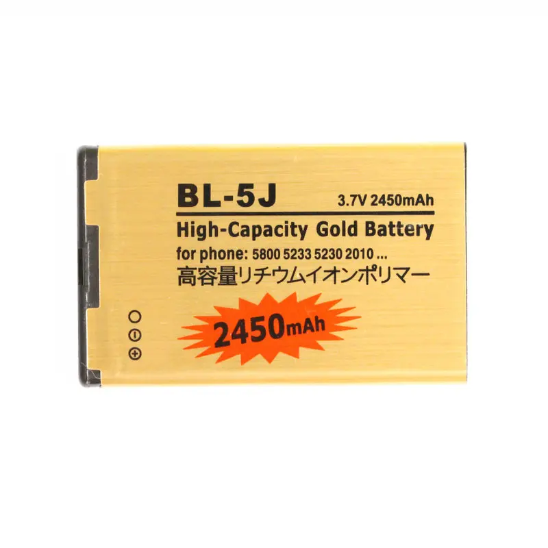 10pcs/lot 2450mAh BL-5J Gold Replacement Battery For Nokia 5800 Nuron X6 5233 5235 X6m 5228 5232 5238 3020 520 526 521 ect | Мобильные