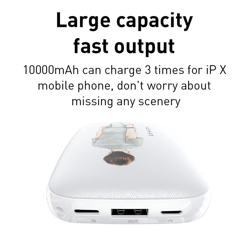 Baseus mi ni power Bank 10000 мАч портативное Внешнее зарядное устройство для iPhone X Xs Max Xr Xiaomi mi 9 зарядное устройство для телефона повербанк