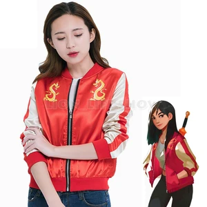 Ральф перерывы в Интернет Косплэй костюм косплей Мулан куртка Для женщин костюм спортивная куртка Бейсбол форма, бесплатная доставка