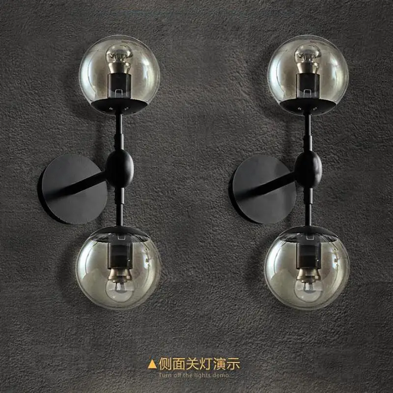 Книги по искусству Studio 2-головы зеркало стеклянный шар настенный светильник Abajur