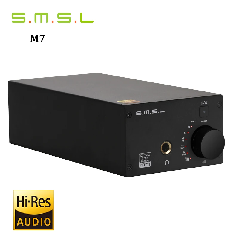 Новый SMSL M7 ak4452 * 2 32bit/768 кГц dsd512 HiFi аудио USB ЦАП с Усилители для наушников XMOS lm4562