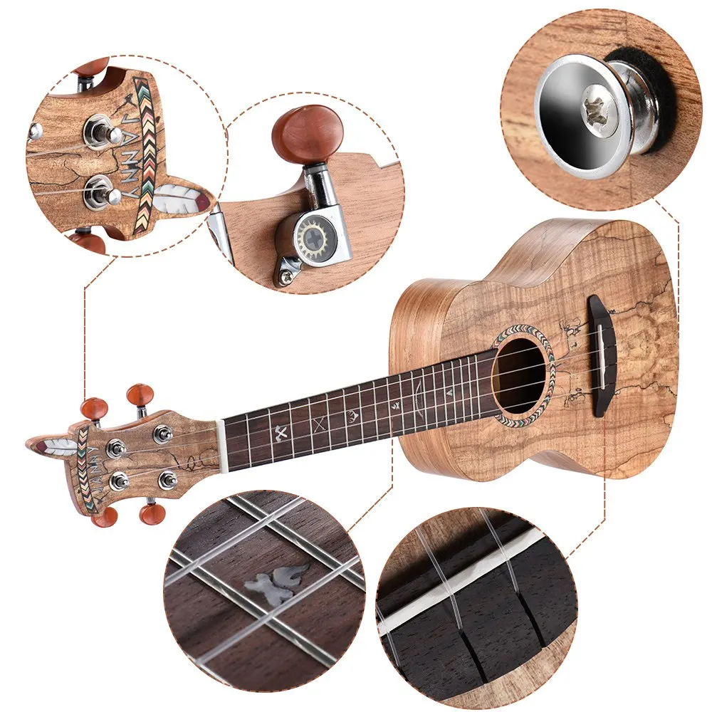 21 &quotАкустическая деревянная укулеле Укулеле сопрано углеродная нить из