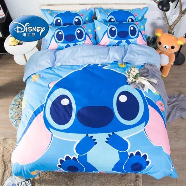 lilio stitch 2 Набор постельного белья disney Lilo Stitch с Hahaha 3D, синее одеяло, покрывало для летней кровати, покрывало для кровати, наволочки, подарок на день рождения - Цвет: lilio stitch 2