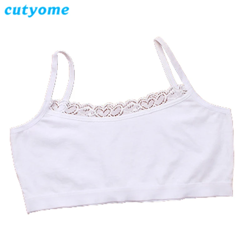 Sujetador para ni&ntilde;as adolescentes, camisola, ropa interior para ni&ntilde;os, modelo de algod&oacute;n puro, Color s&oacute;lido, encaje, chaleco para ni&ntilde;os peque&ntilde;os, Sujetadores, Ropa interior para ni&ntilde;os-2