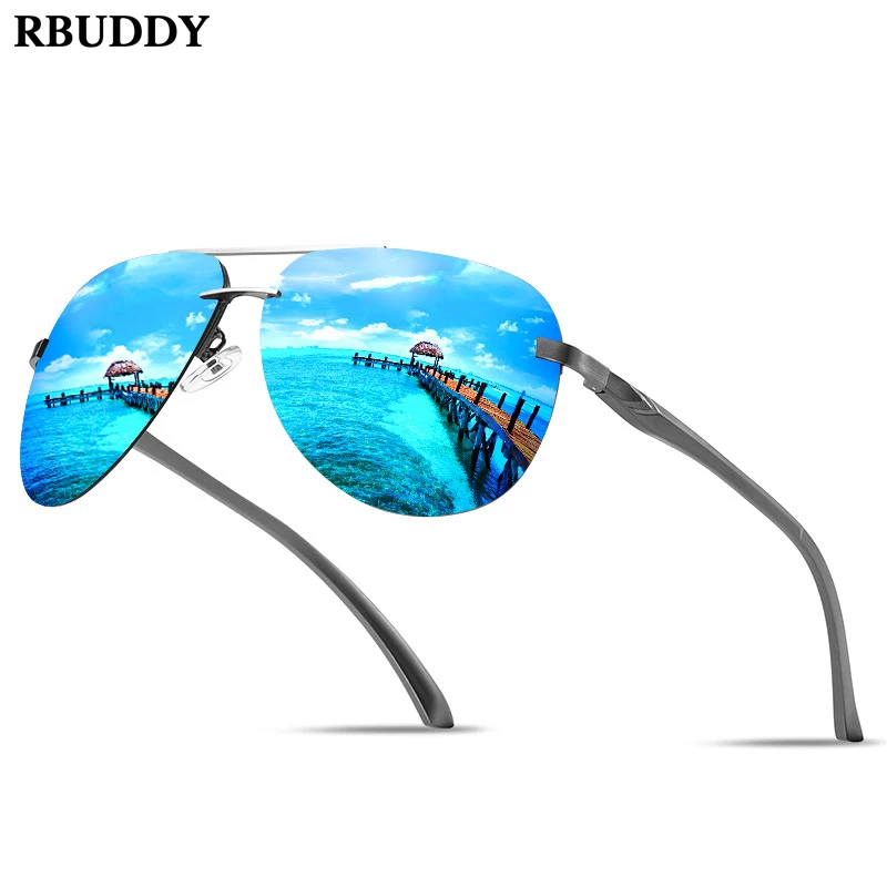 RBUDDY поляризационные солнцезащитные очки с металлической оправой для мужчин