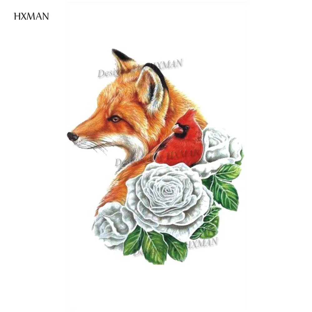 HXMAN, мультяшная лиса, Женская временная татуировка, стикер, татуировки для водонепроницаемого тела, животные, искусство, дети, девушки, рука, поддельные татуировки, 9,8X6 см, A-194 - Цвет: A 385