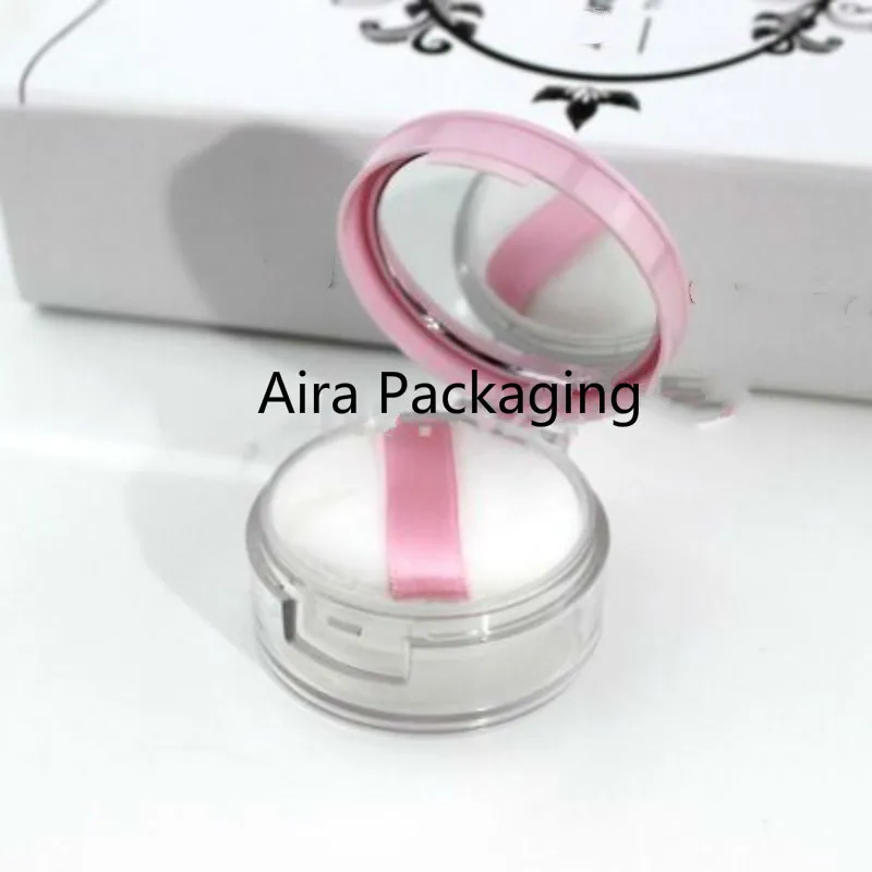 

10G Pink Empty Pink Loose Powder Case n Sifter Cosmetic Blusher Powder Packing Jar n Mirror&Flip Lid Portable Loose Powder Pot