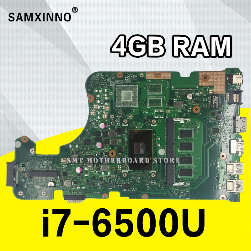 X555UJ REV: 2 0 для For Asus X555UA X555UF X555UQ материнская плата ноутбука с i7 6500U 50 ГГц 4 Гб RAM DDR3L