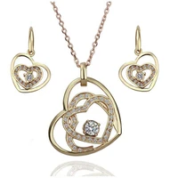 new design heart shape jewelry sets necklace pendant with earring free shipping