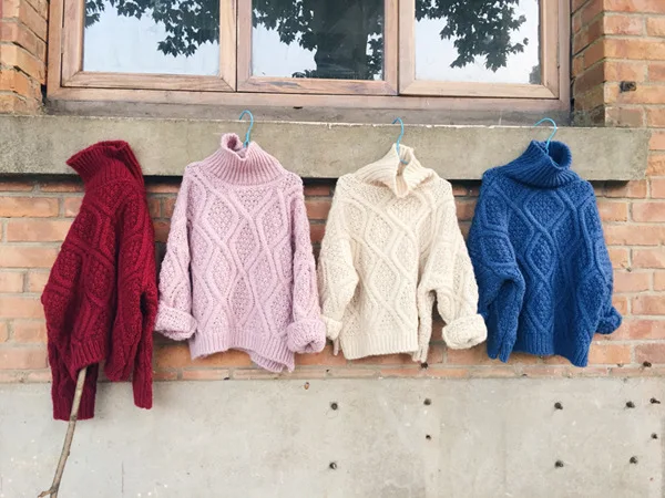 WLG/зимние свитера для мальчиков и девочек детская водолазка с длинными рукавами