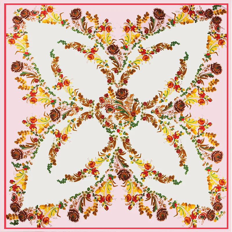 55 130 см шарфы женский шелковый шарф женский большой солнцезащитный платок квадратный полотенце цепь животное цветок ЛОШАДЬ пашминовый палантин пончо - Цвет: 55