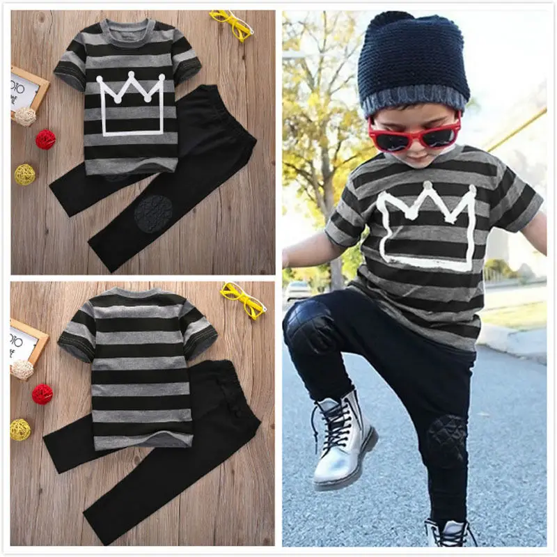 Комплекты одежды для новорожденных маленьких мальчиков: футболка + длинные штаны