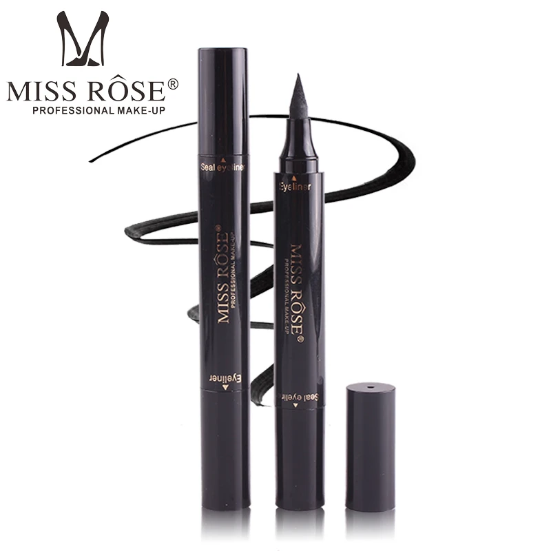 Бренд Miss Rose жидкий карандаш для макияжа водостойкий черный двухсторонний глаз 2019
