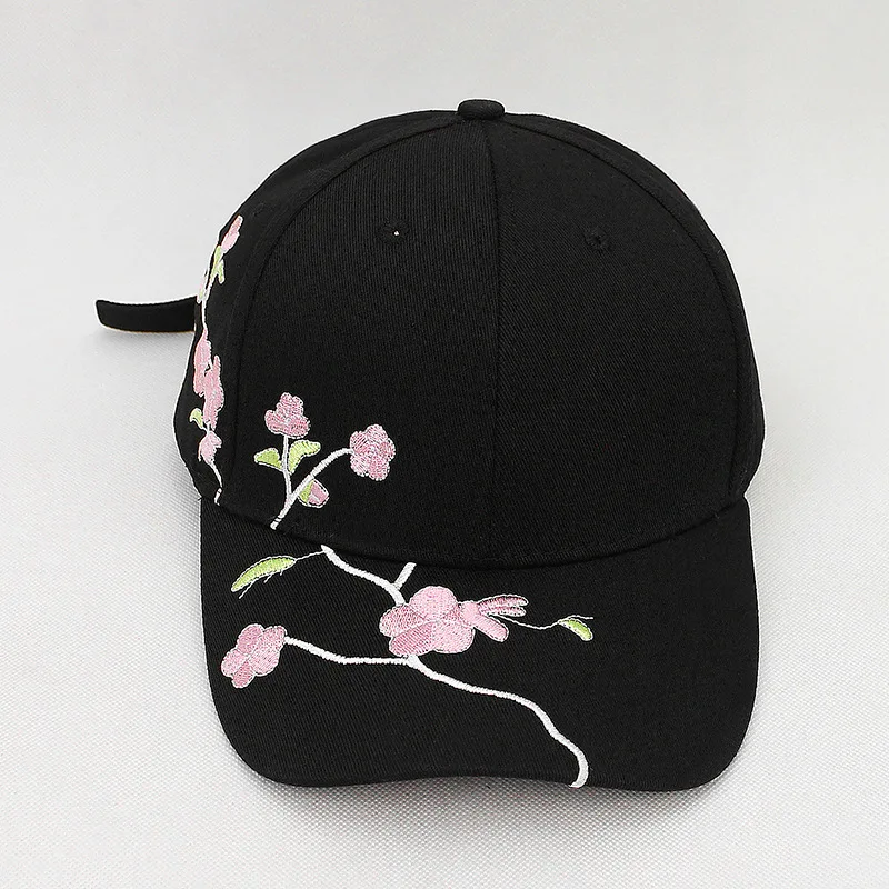 Новый Для женщин мода цветок Бейсбол Кепки вышивка Snapback Шапки Хлопок Женский для