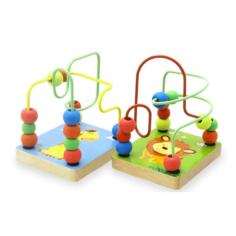 

Baby Colorful Wooden Mini Bead Wire Mathematics Maze Toy children's children's Educational Toys