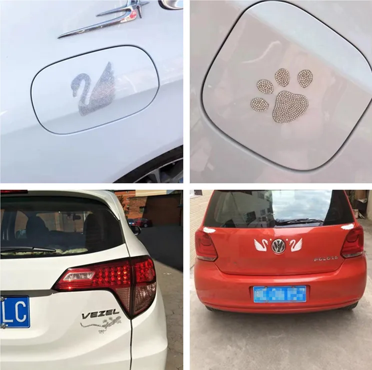 Автомобиль Лебедь кристалл полный алмаз инкрустированные Стразы Большой gecko Безопасные Автомобильные наклейки Любовь бриллиантовые наклейки Снежинка Горячая-348