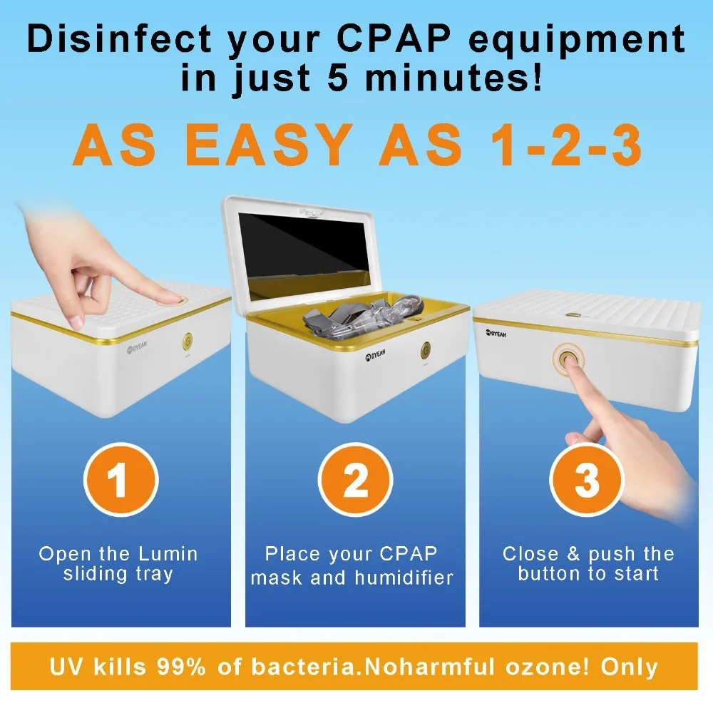MOYEAH CPAP очиститель и дезинфицирующее средство CPAP очиститель поставки озона бесплатно УФ для CPAP маска и воздушные трубки машина трубка респиратор