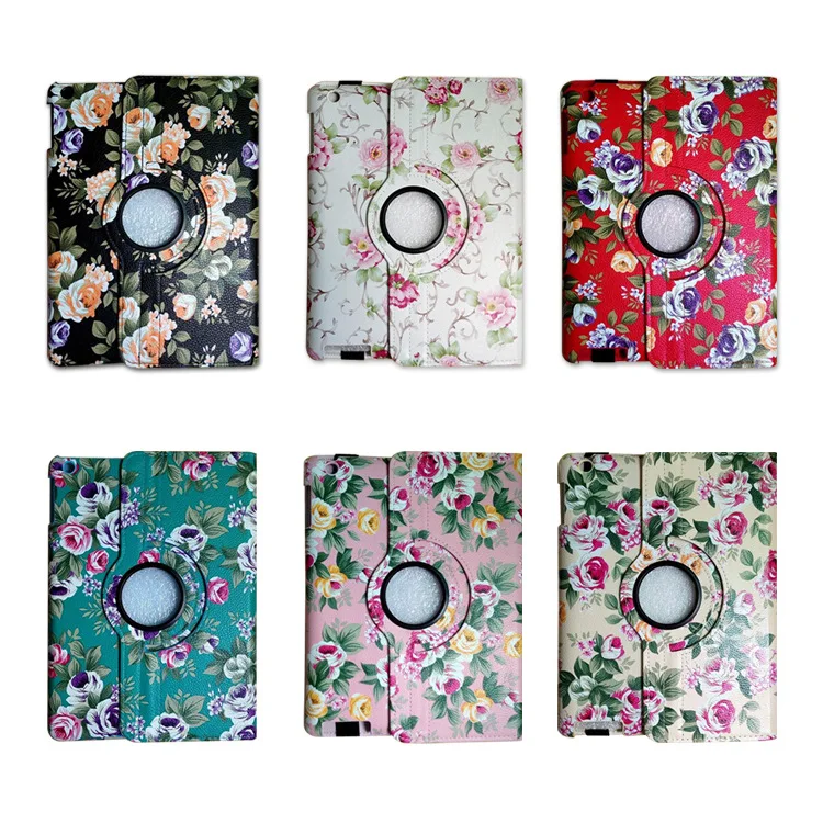 Leather stand case for Ipad pro 9.7inch air3 cover Floral 360 degree rotation flip tablet protective skin shell A1673 A1674 | Компьютеры и