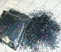 50gram 1mm124holographic laser black color glitter hexagon paillette spangle shape for nail art decorationglitter craft