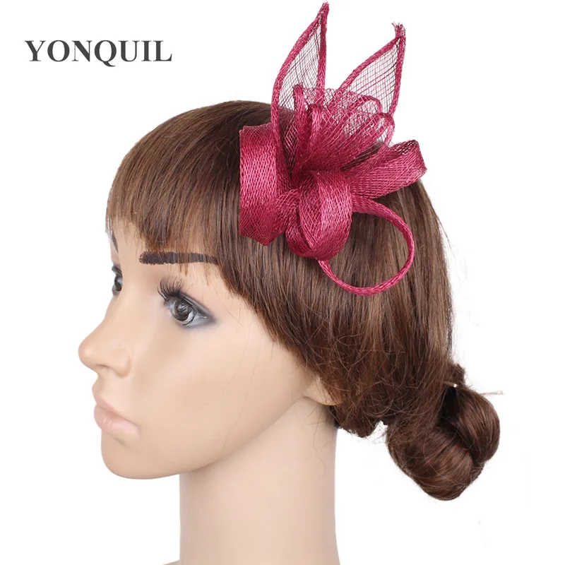 Ladies Elegant Feather Sinamay Brooches Women Hair Accessories Fancy Fascinators For Wedding Party Bridal Hats And Races MYQ014 |