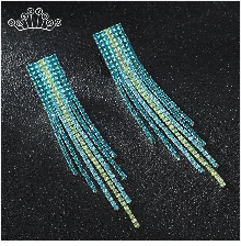 Модные свадебные серьги с кристаллами и кисточками для женщин массивные серьги многоцветные длинные серьги-подвески вечерние ювелирные изделия для выпускного вечера подарок