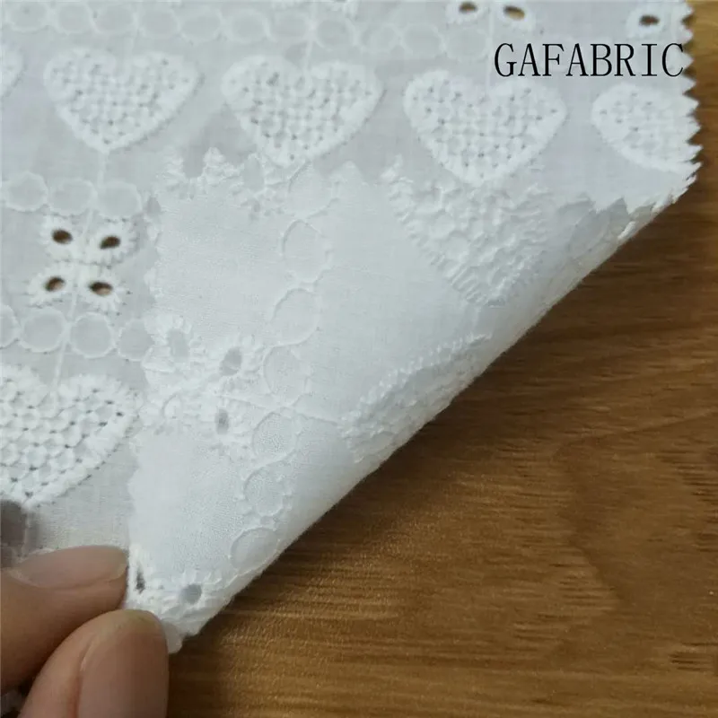 

White Cotton Fabric Embroidered Voile Eyelet Embroidered Fabric Cotton Lace Bleached Cotton Lace Fabric 130cm width 1 yard