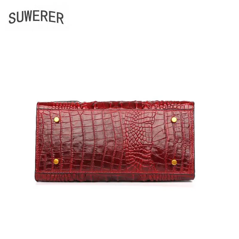 SUWERER 2019 New women leather handbags Superior cowhide Genuine Leather bags Women famous brand Luxury embossed bag | Багаж и сумки
